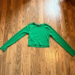 Older girls crop green long sleeve